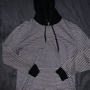 Striped Black and white Hoodie